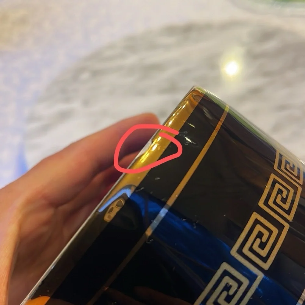 Vintage Black and Gold Greek Motif Vase hand made in Greece in 24 k gold